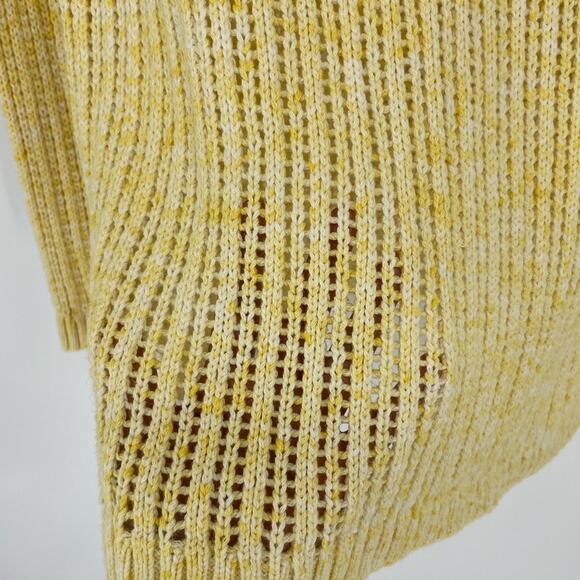 Talbots Cotton Open Knit Yellow Sweater Size Small - Picture 4 of 7